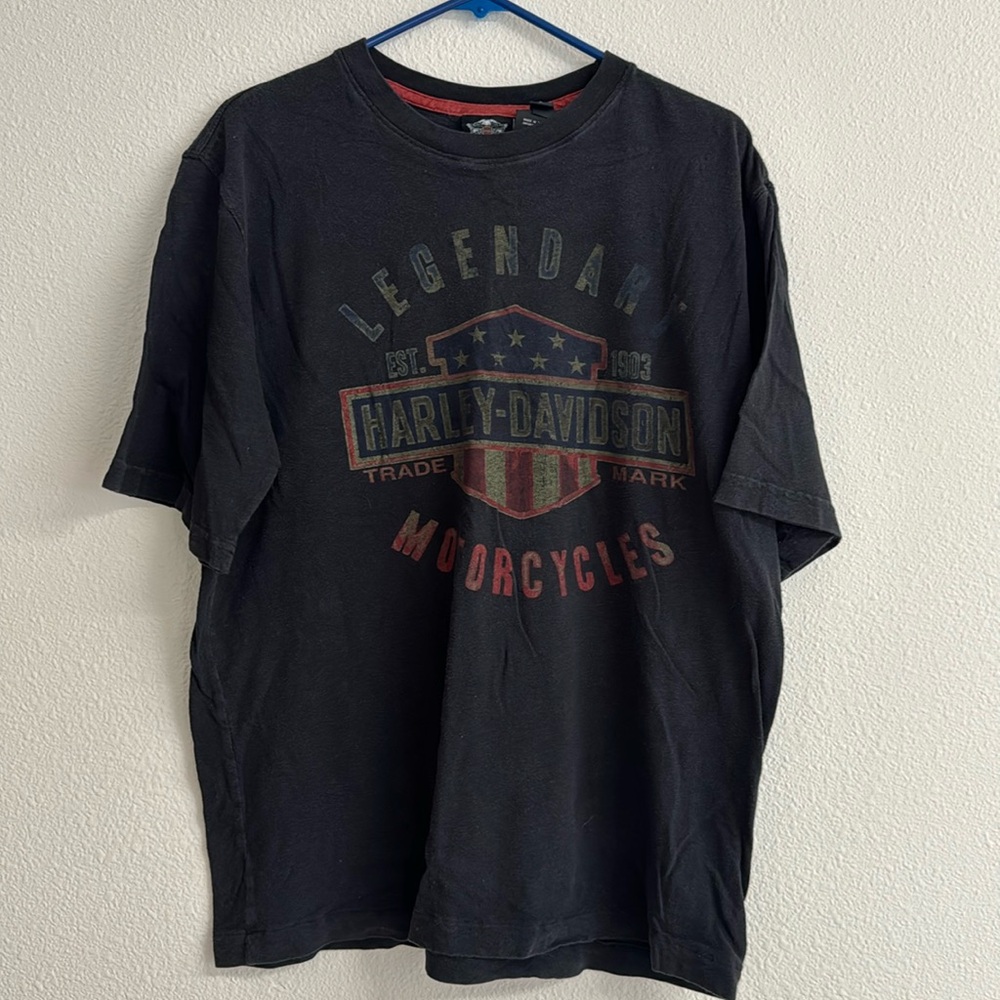 Y2K Harley Davidson Men's Black T-shirt
